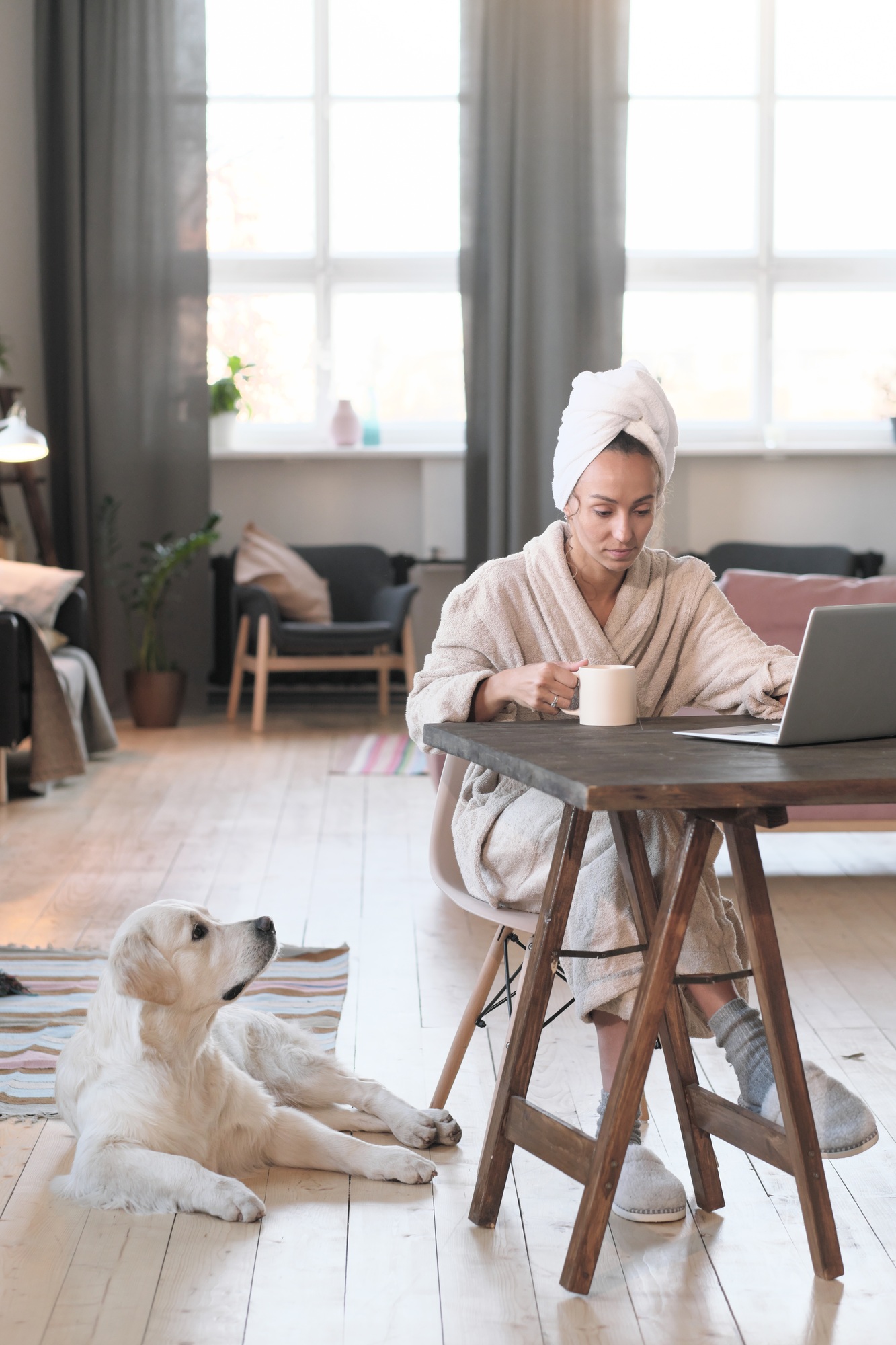 Working online at home